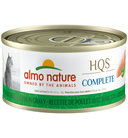 Almo Nature HQS Complete Chicken Recipe with Green Beans in gravy Wet Cat Food (2.47 oz)