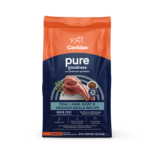 Canidae PURE Grain Free, Limited Ingredient Dry Dog Food, Lamb, Goat and Venison Meals (24-lb)