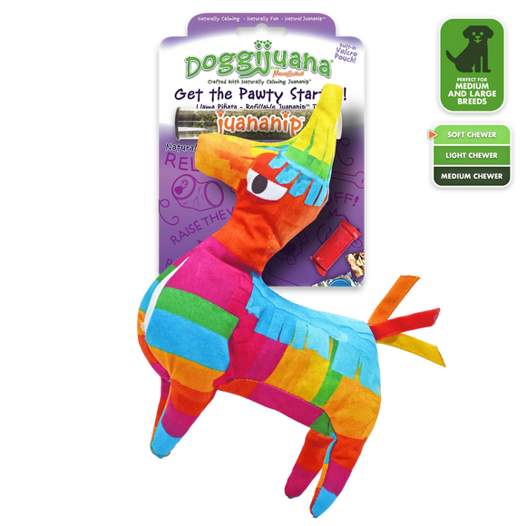 Doggijuana Get the Pawty Started Refillable Llama Piñata Toy