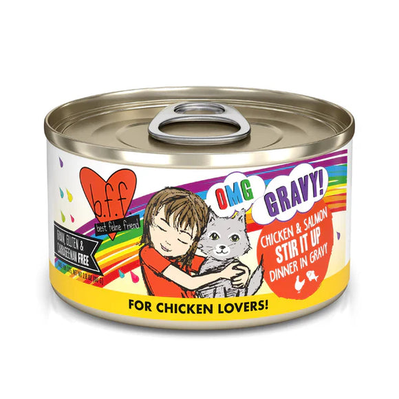 Weruva BFF OMG Gravy Chicken & Salmon Stir It Up Dinner in Gravy Cat Food