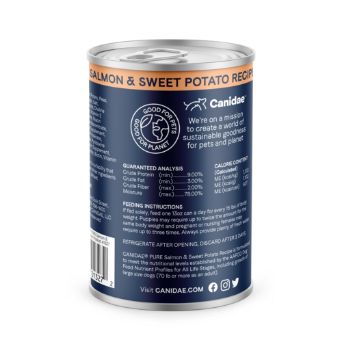 Canidae PURE Grain Free Limited Ingredient Salmon and Sweet Potato Recipe Wet Dog Food (13 oz, single can)