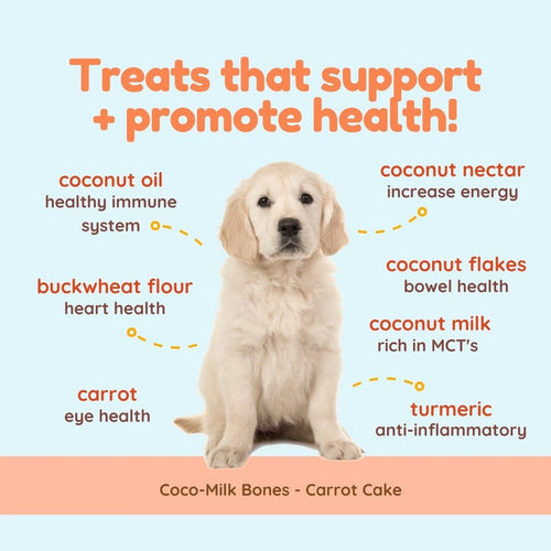 Coco Therapy Coco-Milk Bones Carrot Cake Biscuit - Organic Coconut Treat for Dogs