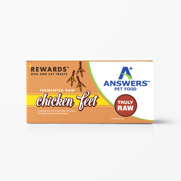 Answers Rewards Fermented Raw Organic Chicken Feet Dog and Cat Treats (10 ct)