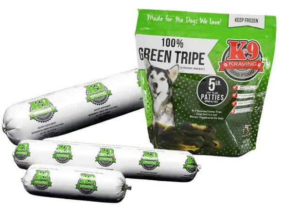K-9 Kraving Green (Beef) Tripe Raw Dietary Supplement (5 lb. Patty Bag)
