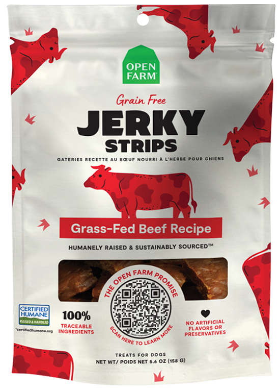 Open Farm Grain-Free Grass-Fed Beef Jerky Strips