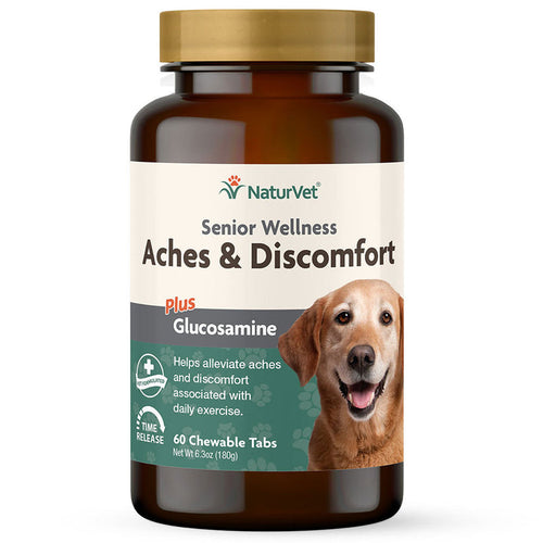 NaturVet Senior Dog Aches & Discomfort Joint Health Support Glucosamine 60 ct.