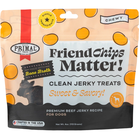 Primal Pet Foods Friend Chips Matter Jerky Treat Beef