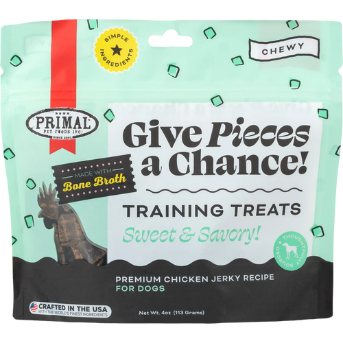 Primal Pet Foods Give Pieces a Chance Chicken Jerky Pieces with Broth Dog Treats