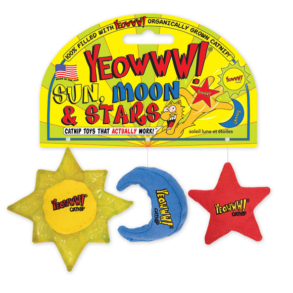 Yeowww! Sun, Moon & Stars Catnip Cat Toy (3 Pk)