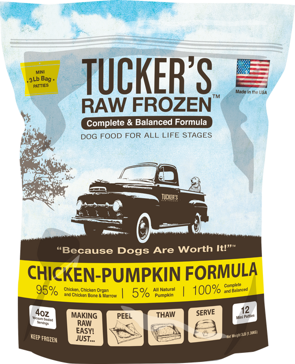 Tucker's Chicken-Pumpkin Complete and Balanced Raw Diets for Dogs (20 lb)
