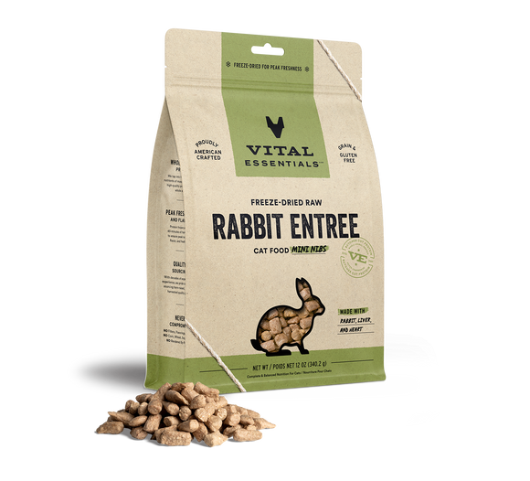 Vital Essentials Freeze-Dried Raw Rabbit Entree Mini Nibs Cat Food