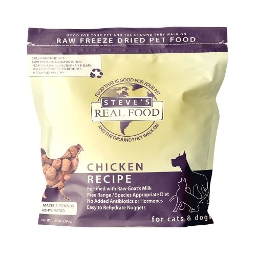 Steve's Real Food Freeze-Dried Dog Food Chicken Diet for Dogs and Cats