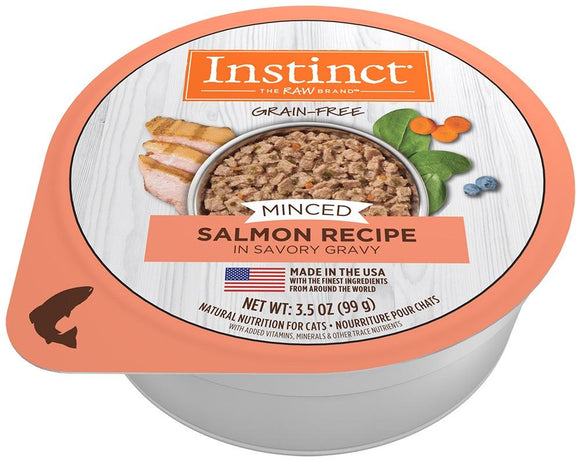 Nature's Variety Instinct Adult Grain Free Minced Recipe with Real Salmon Natural Cat food Cups