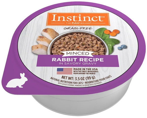 Nature's Variety Instinct Adult Grain Free Minced Recipe with Real Rabbit Natural Cat food Cups