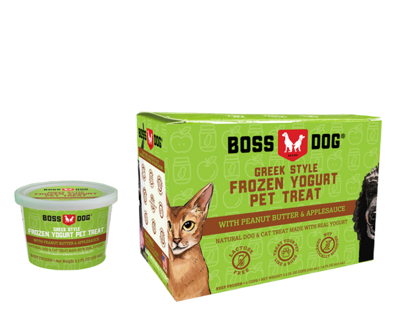 Boss Dog Greek Style Peanut Butter & Applesauce Frozen Yogurt Pet Treat (4 Pack)
