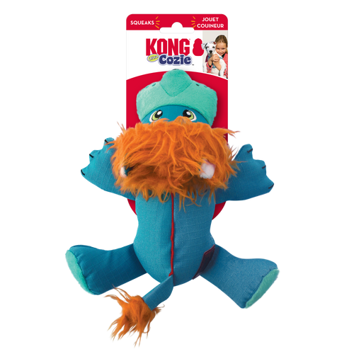 KONG Cozie Ultra Lucky Lion Dog Toy (Large, Blue)
