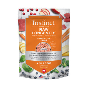 Instinct Raw Longevity Frozen Bites Grass-Fed Beef Recipe (4 lb)